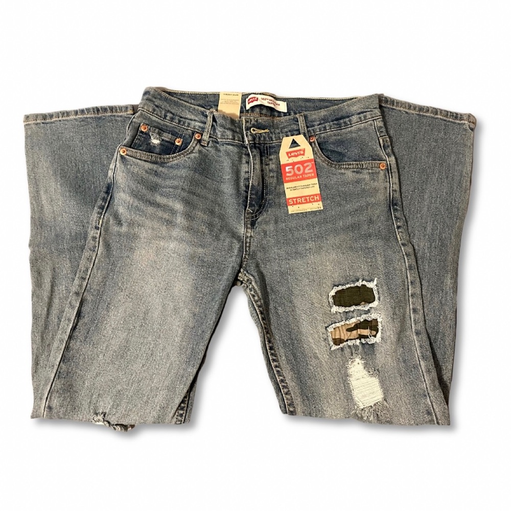 Levi’s 502 Boy’s Jeans with Camo Patches Soze 14 Husky 33x28